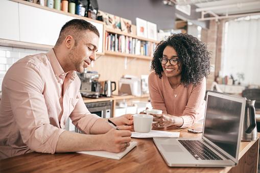 Couple having coffee